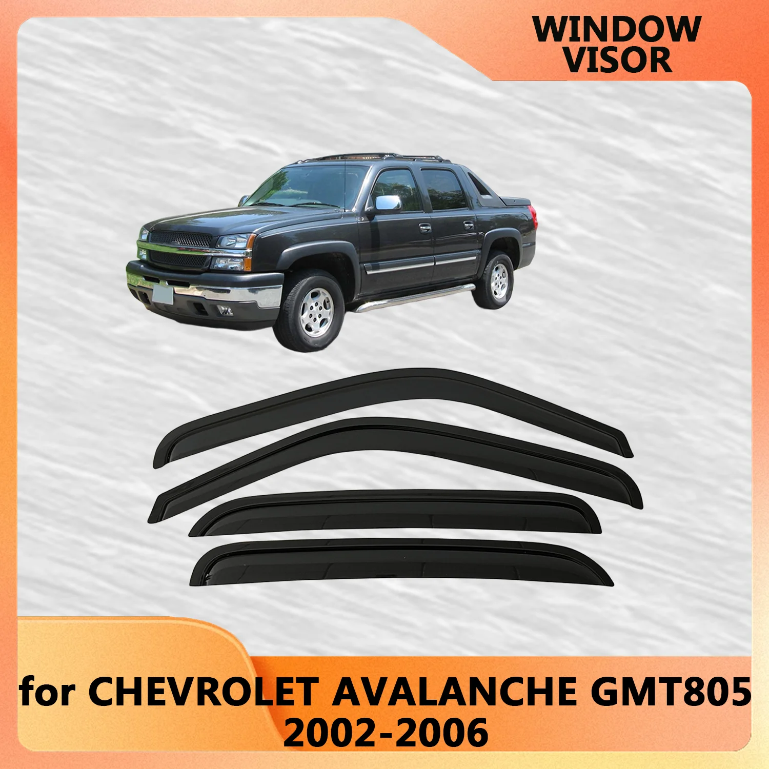 

Оконный козырек для Chevrolet Avalanche 2002, 2003, 2004, 2005, 2006, ветровые дефлекторы, защита от дождя, дверной козырек, вентиляционные шторы, вентиляционный козырек