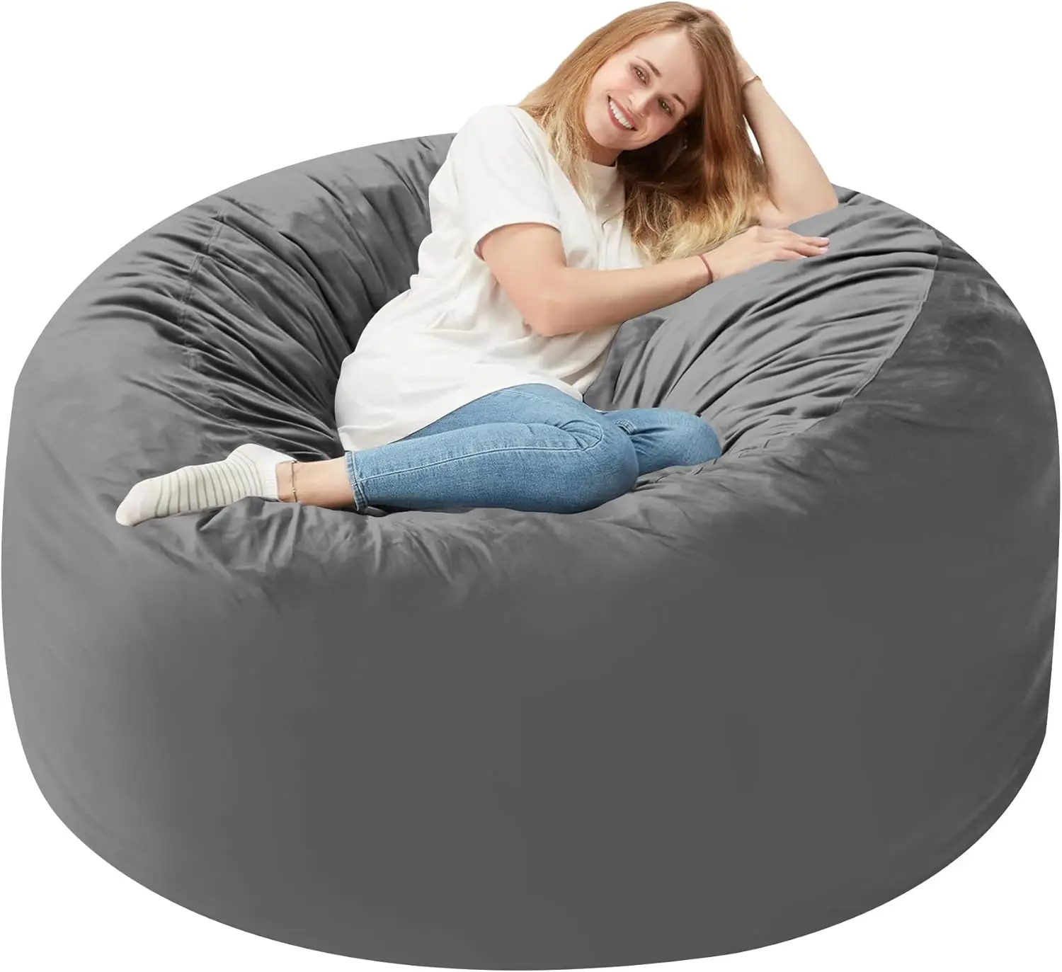 5' Bean Bags with Memory Foam Filled, Large Beanbag Chairs Soft Sofa with Dutch Velet Cover 5FT(50