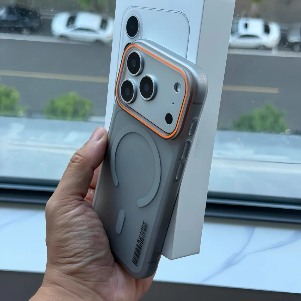 

Роскошный матовый полупрозрачный магнитный чехол со штрих-кодом для iPhone 17, Air 16, 15, 14, 13, 12, 11 Pro Max XR XS Plus, тонкий чехол MagSafe Charge