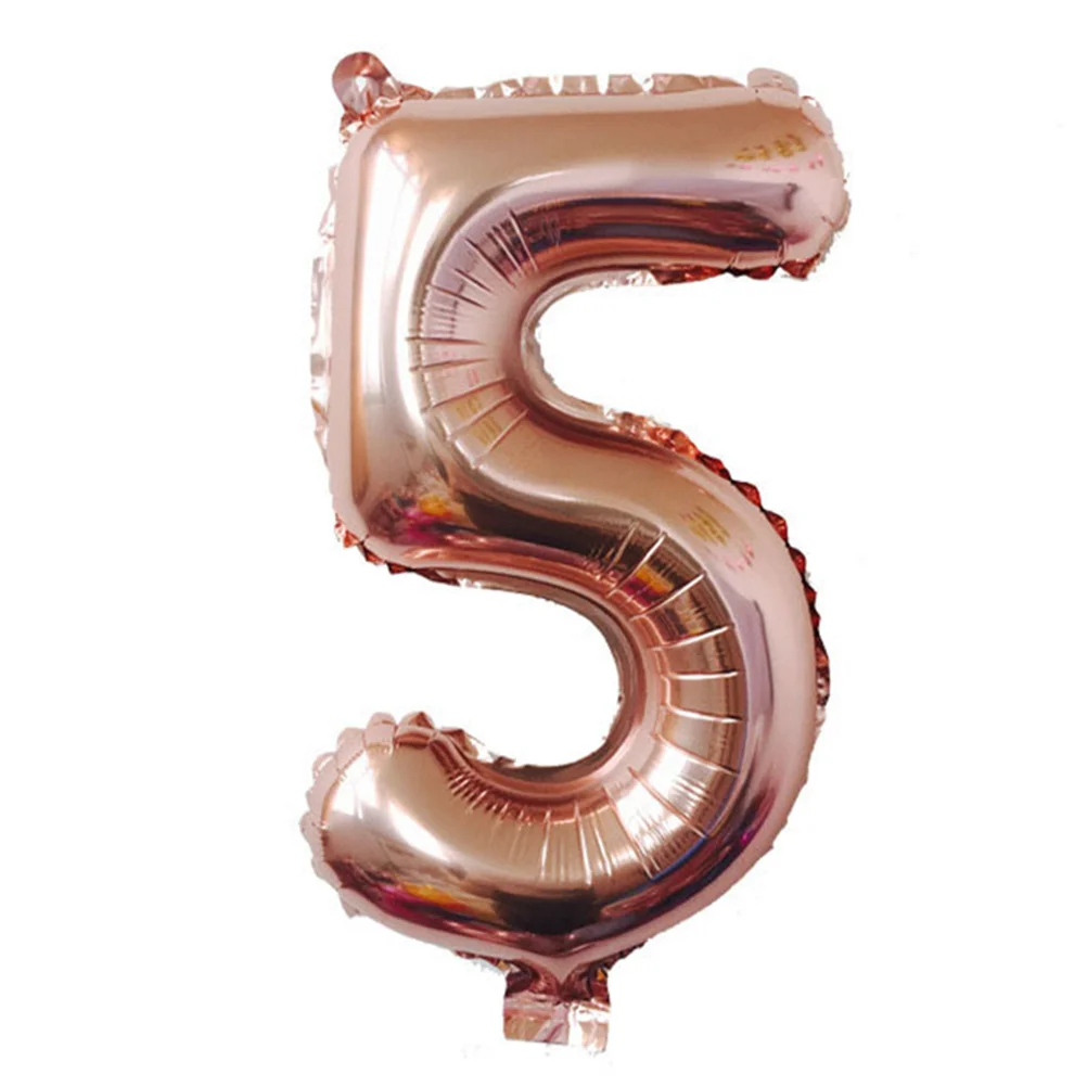 

10 Pcs Letter Baby Gold Decor Rose Balloon Silver Ballons Aluminum Foil Number Balloons