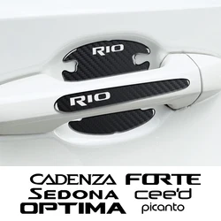 8Pcs Car Door Handle Strip Protective Sticker Auto Accessories For Kia Rio Picanto Ceed Forte Optima Sedona Cadenza K9 Telluride