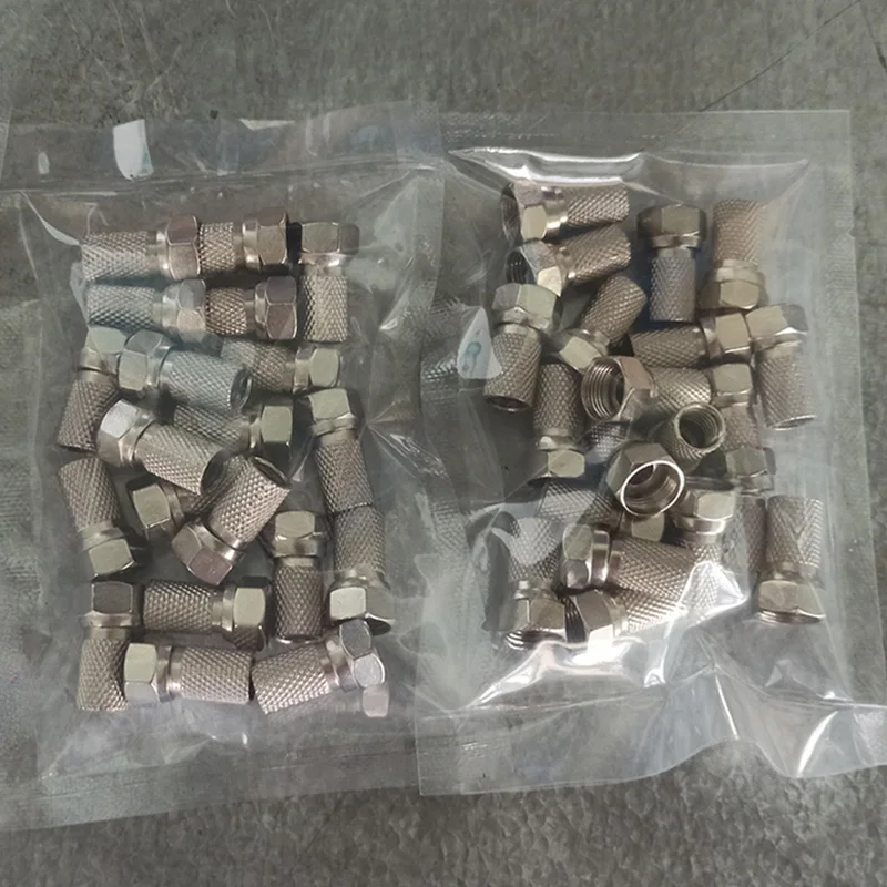 75-5押出Fコネクタ インチ2/4シールドケーブル TVケーブル端子 押出RG6 Fオスコネクタ