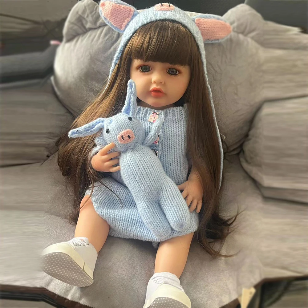 

55cm Reborn Baby Doll Full Body Silicone Waterproof Toddler Girl Doll Princess Lifelike Sof Touch Toy Christmas Gift