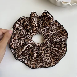 Retro Leopard Big Rubber Hair Ties Elastic Girs Ponytail Holder  Double Layered Design Fashion Women Hair Accessories SA501