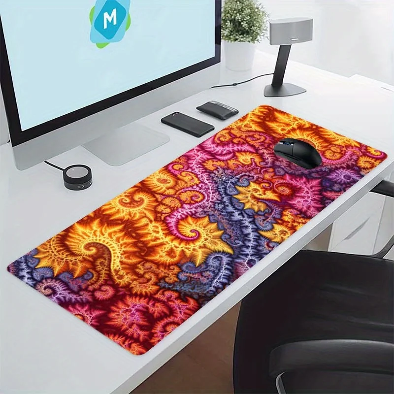 

Abstract Fractal Art Extended Gaming Mouse Pad Durable Rubber Non-Slip Desk Mat for Office Home Workspace