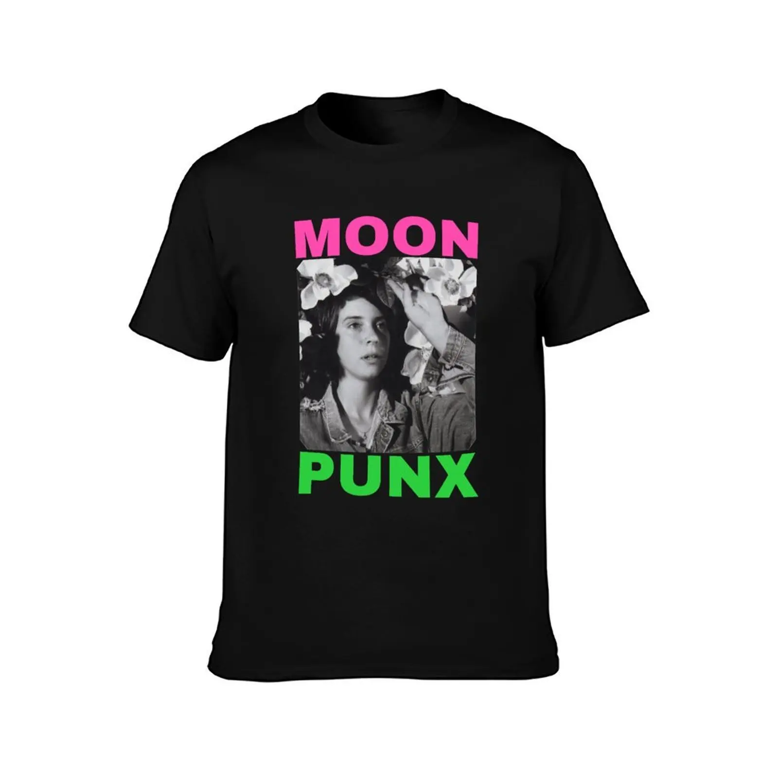 MOON PUNX T-Shirt, Summer Casual Cotton Tee, Oversized Streetwear Tops, Vintage Graphic Print, Loose Fit Short Sleeve