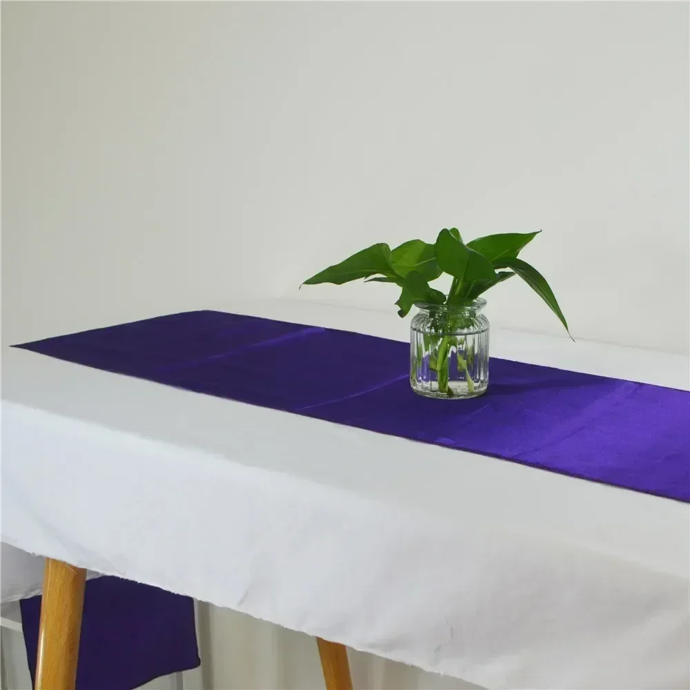30x180cm Satin Table Runners Wedding Decoration For Birthday Baby Shower Christmas Party Gold/Royal blue Table runner cloth