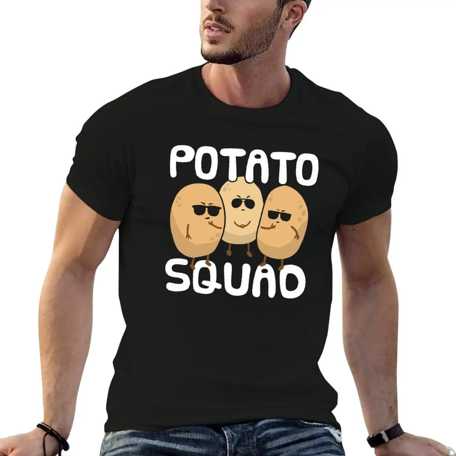 Potato Squad - Camiseta divertida con diseño de patatas con gafas de sol, camiseta deportiva de verano de secado rápido