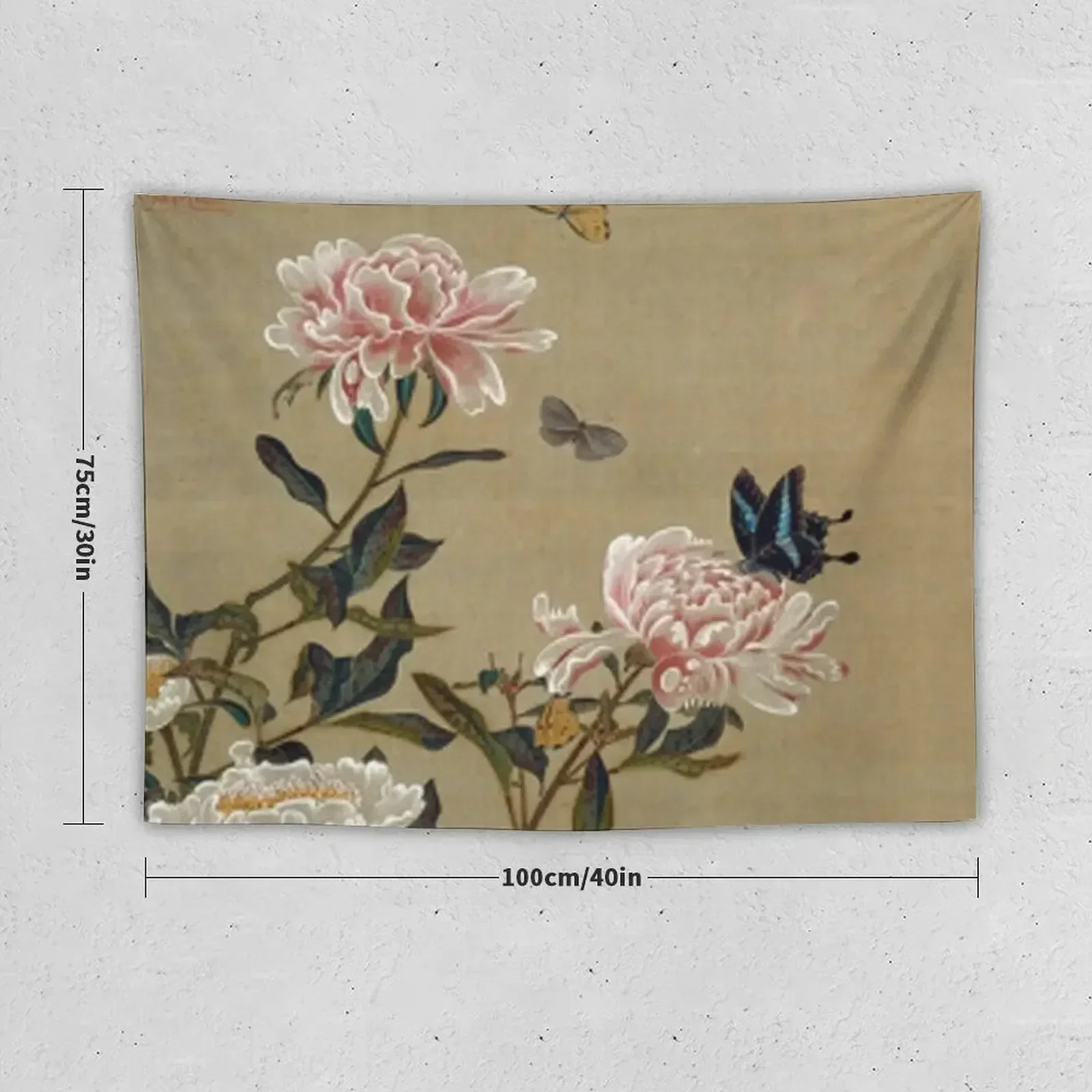 Favourite Artists - Peonies & Butterflies - Jakuchu? Ito Tapestry Aesthetic Decoration Room Decor Korean Style Tapestry