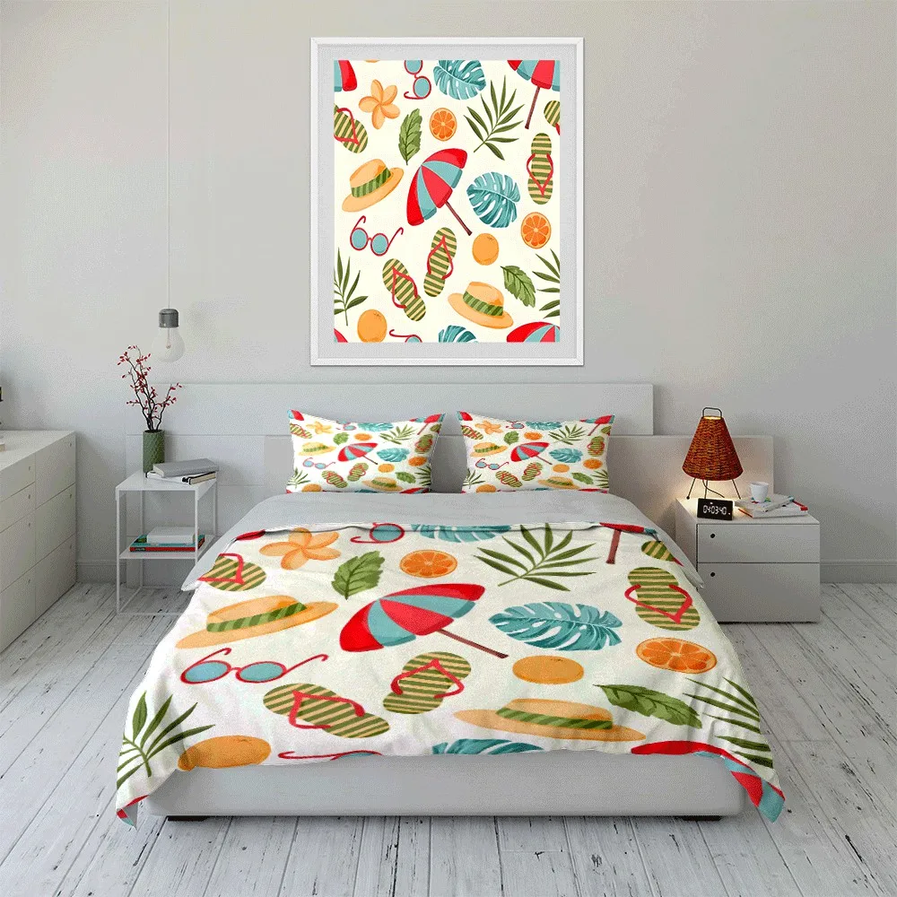 Beach Essentials Set for Summer Exquisite three-piece bedding set gift for kids and adults