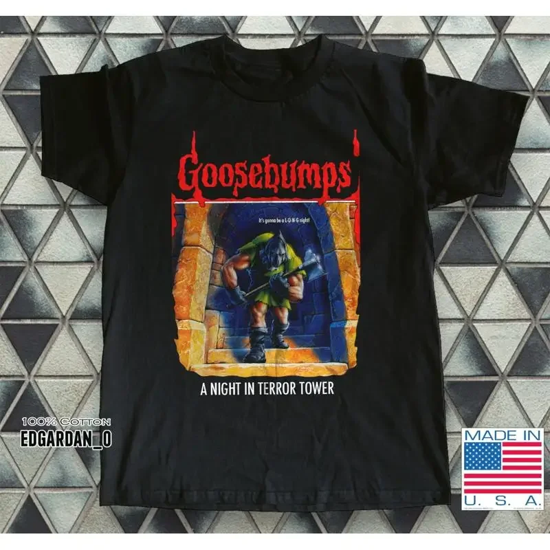 Camiseta negra de terror Goosebumps A Night In Terror Tower, talla S 5Xl