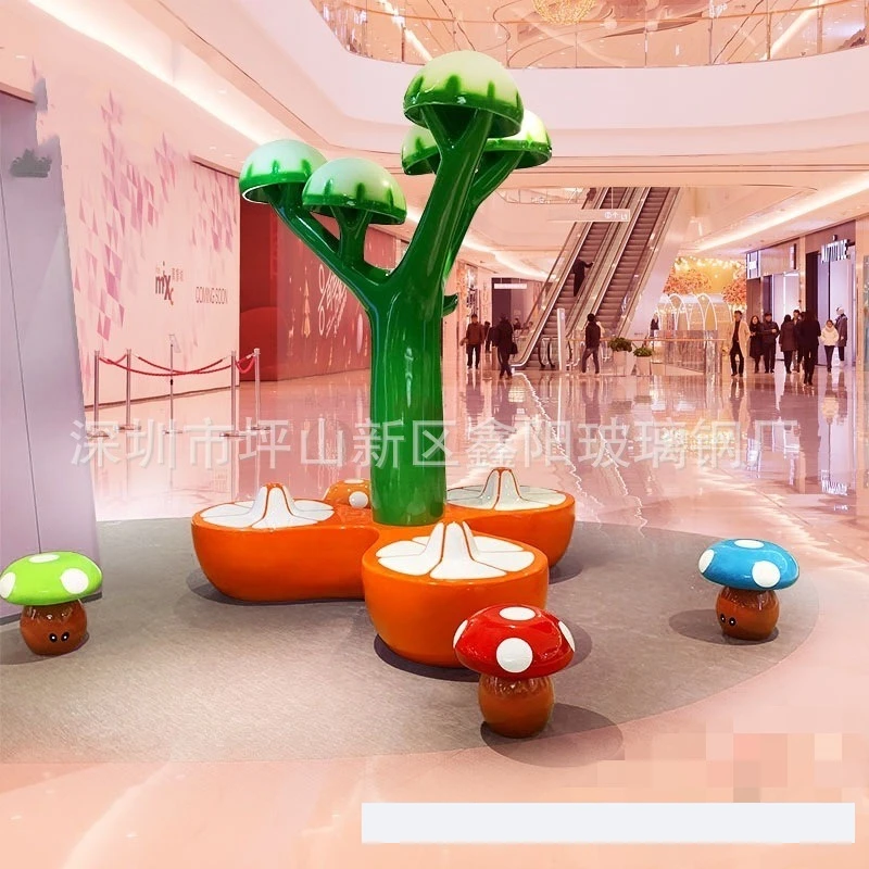 FRP Meichen Leisure Stool Mushroom Tree Cartoon Stool Indoor Creative FRP Seat Customization - view 2