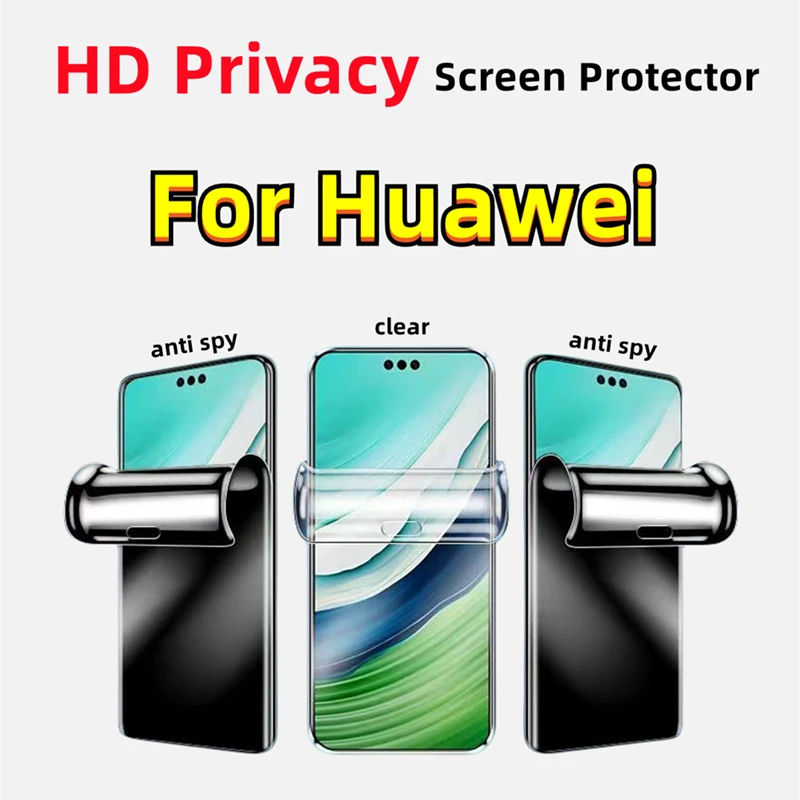 2pcs Anti Spy Screen Protector For Huawei Mate30/40/50/Mate60Pro HD Privacy Hydrogel Film For Huawei P40/P50/P60 Pro Nova8/9 Pro