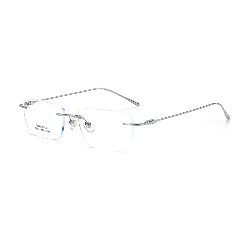 

Pure Titanium Simple Myopia Hyperopia Glasses Frames Ultra-light Business Rimless Glasses Frame Men Super Light Luxury 233525WK