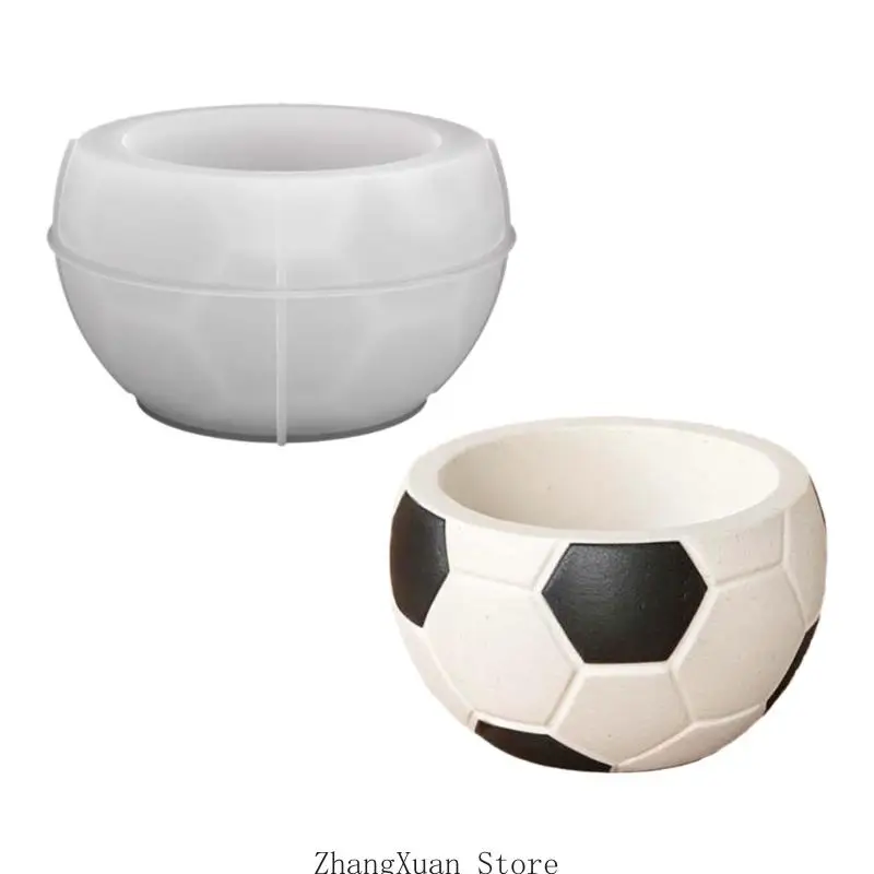 Fußball-Kerzenbecher-Silikonformen, lebensmittelechtes Silikon für die Herstellung von Kerze, Seife, dekorativer Blumentopf – Detail 2