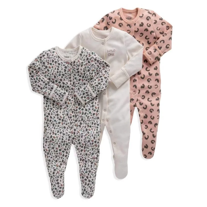 3PCS Spring and Autumn Fashion Newborn Baby Boys Clothes Girl Romper 100% Cotton Print Long Sleeve 0-12M bebe Jumpsuit Clothing