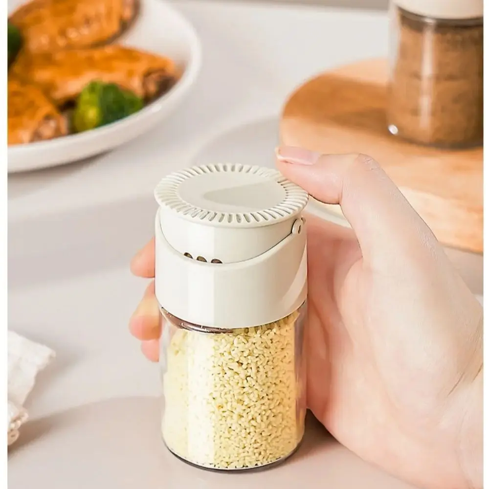 Glass Seasoning Jar Seasoning Salt Box Seasoning BottleKitchen Double Caliber Seasoning Salt Shaker Cumin Pepper Shaker