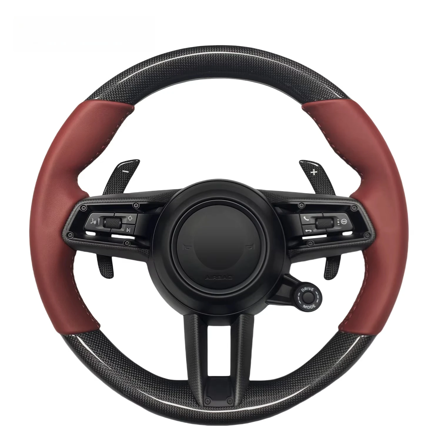 

Carbon Fibre Steering Wheel SC Knob With Leather For Porsches 911 718 Boxster Cayenne Panamera 992 987 918 997 991 Taycan