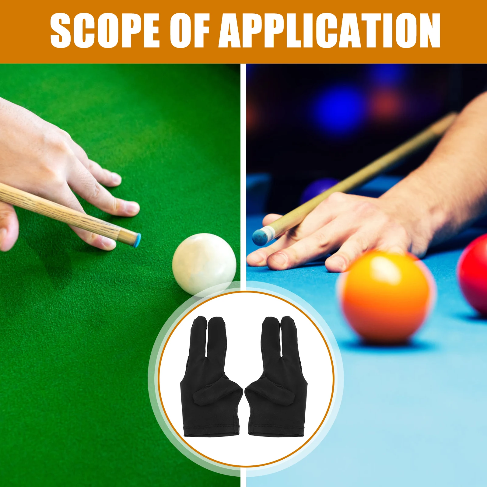 

2 Pcs Pool Gloves Snooker Accessories Billiard Cue 3 Finger Billiards Fingers Three Accessory Child