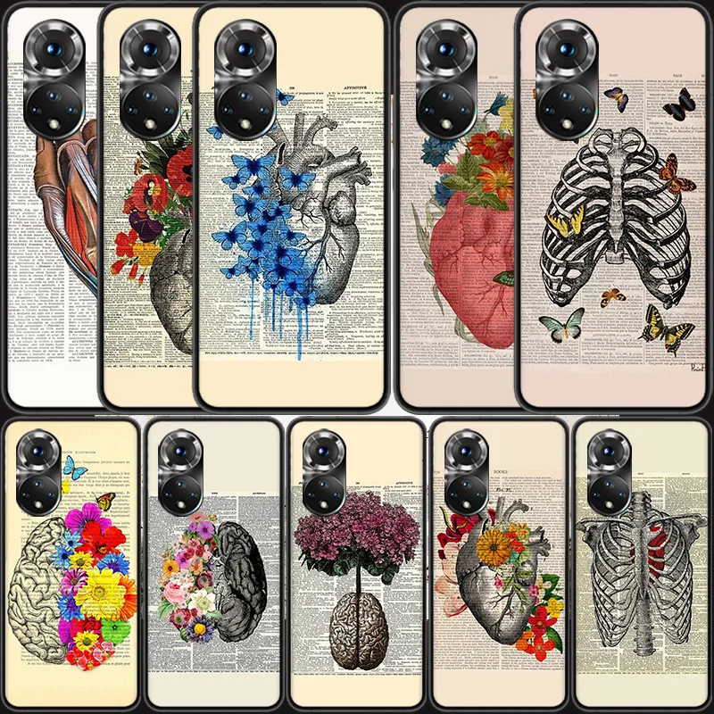 Medical Human Organs Brain Meridian Kidney Phone Case For Honor 50 20 Pro 1020i 10 9 Lite 9X 8A 8S 8X 7S Huawei P SmartZ 2021 Y5