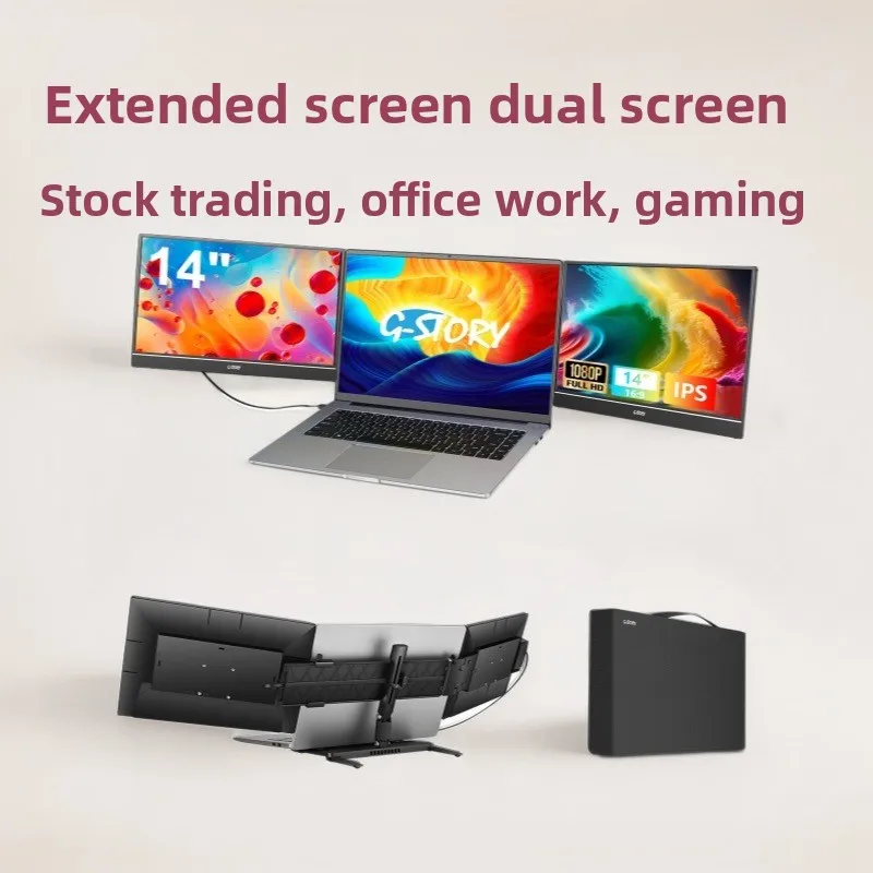 NEW Portable Monitor for Laptop 15.6 Inch FHD 1080P IPS Eye Care Screen with Stand 180 Adjustable Dual Speaker Travel Monitor