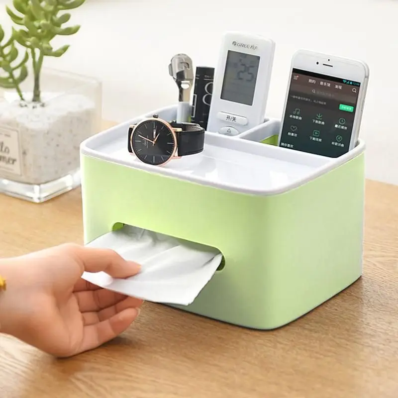 Tissue Box Napkin Holder Remote Control Storage Desk Organizer Office Multifunctional Sundries Ontainer Storage Home