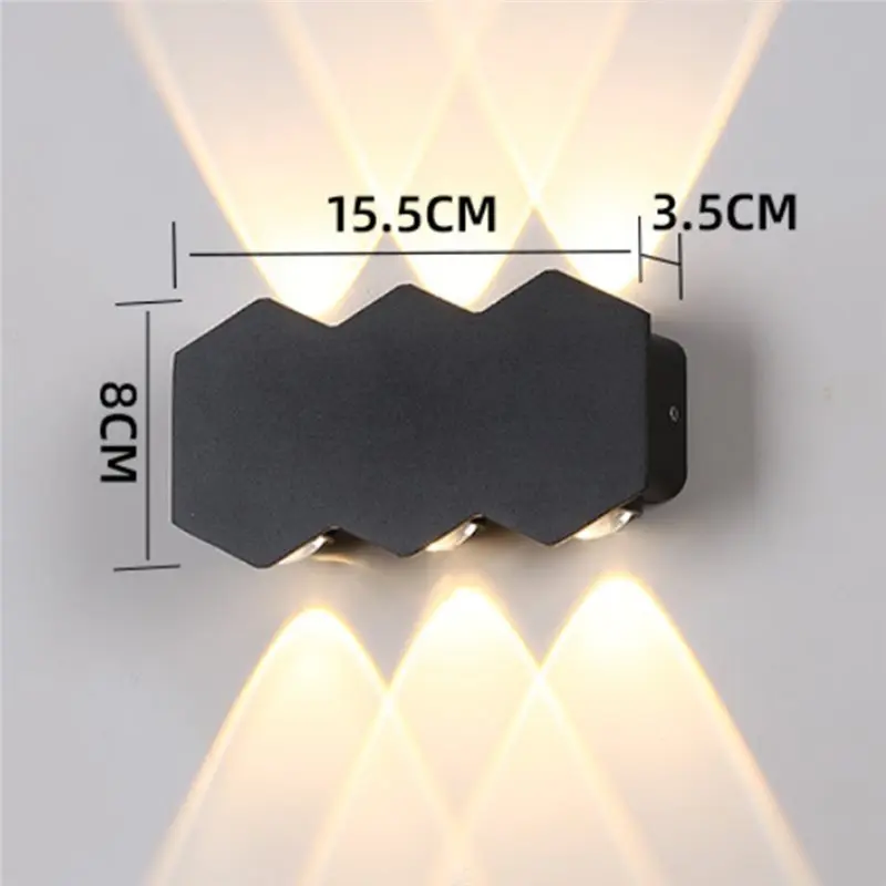 HRBAJ-الألومنيوم وحدة إضاءة LED جداريّة ضوء مقاوم للماء في الهواء الطلق داخلي IP65 6 واط الجدار مصباح للإضاءة الليلية لحديقة درج #6