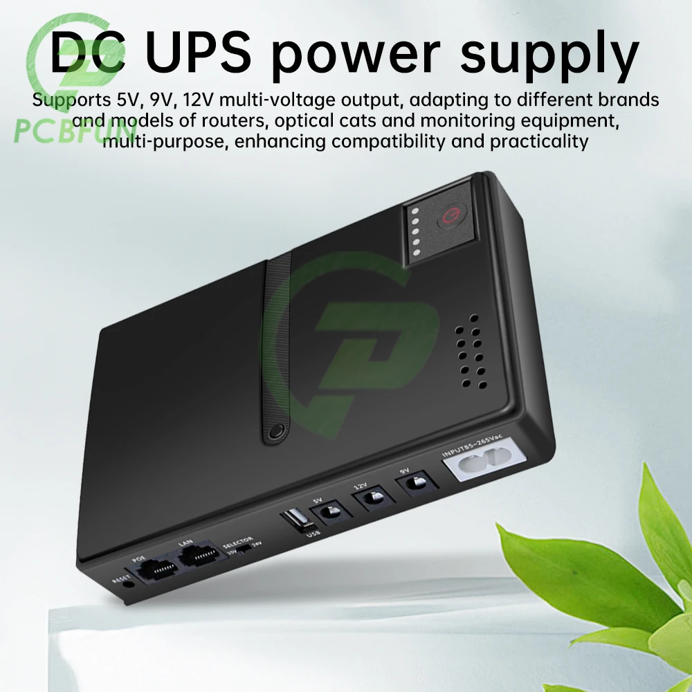 

DC1036p/DC1018p 1A/2A 5V/9V/12V Large Capacity Multipurpose Mini Portable UPS Backup Power Adapter for WiFi, Router Power Supply
