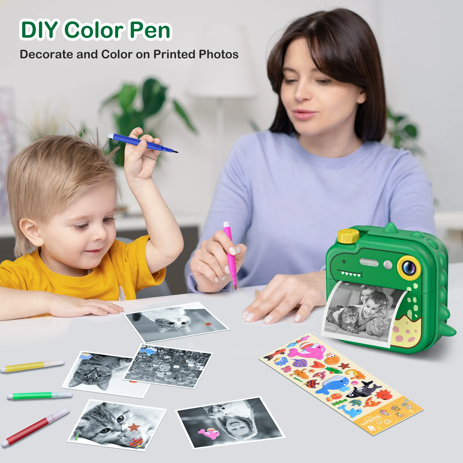 Cámara instantánea Gofunly para niños, cámara instantánea de 2,4\