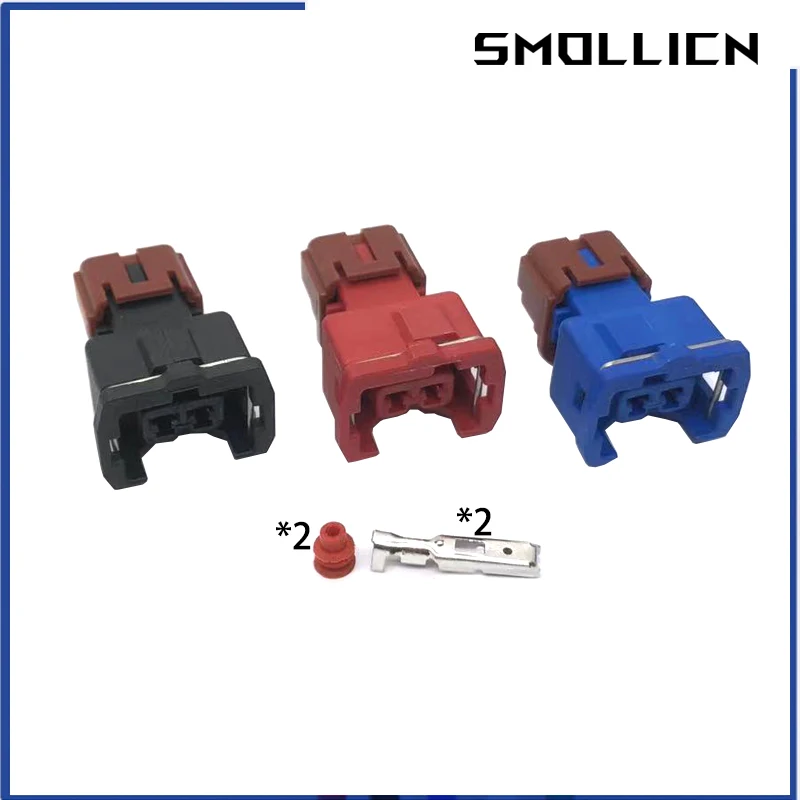 

5 Sets 2 Pin AMP Waterproof Automotive Wire Connector Knock Sensor Plug For Nissan MMC 4G91 4G92 4G93 Fuel Injector
