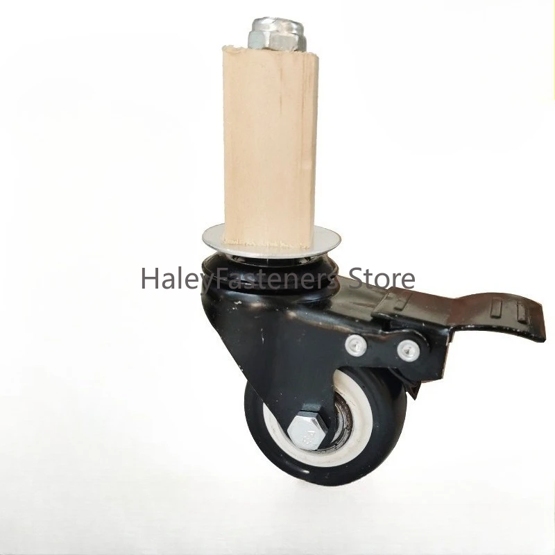 4 Pcs/Lot 2 Inch Caster 30mm Square Tube Stainless Steel Furniture Leg Iron With Brake Universal Wheel