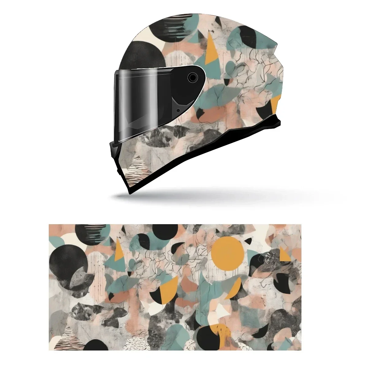 

Nordic Abstract Geometric Full Helmet Wrap Sticker Motorcycle Helmet Racing Graphic Decal Vinyl Wrap Helmet Decorative Sticker