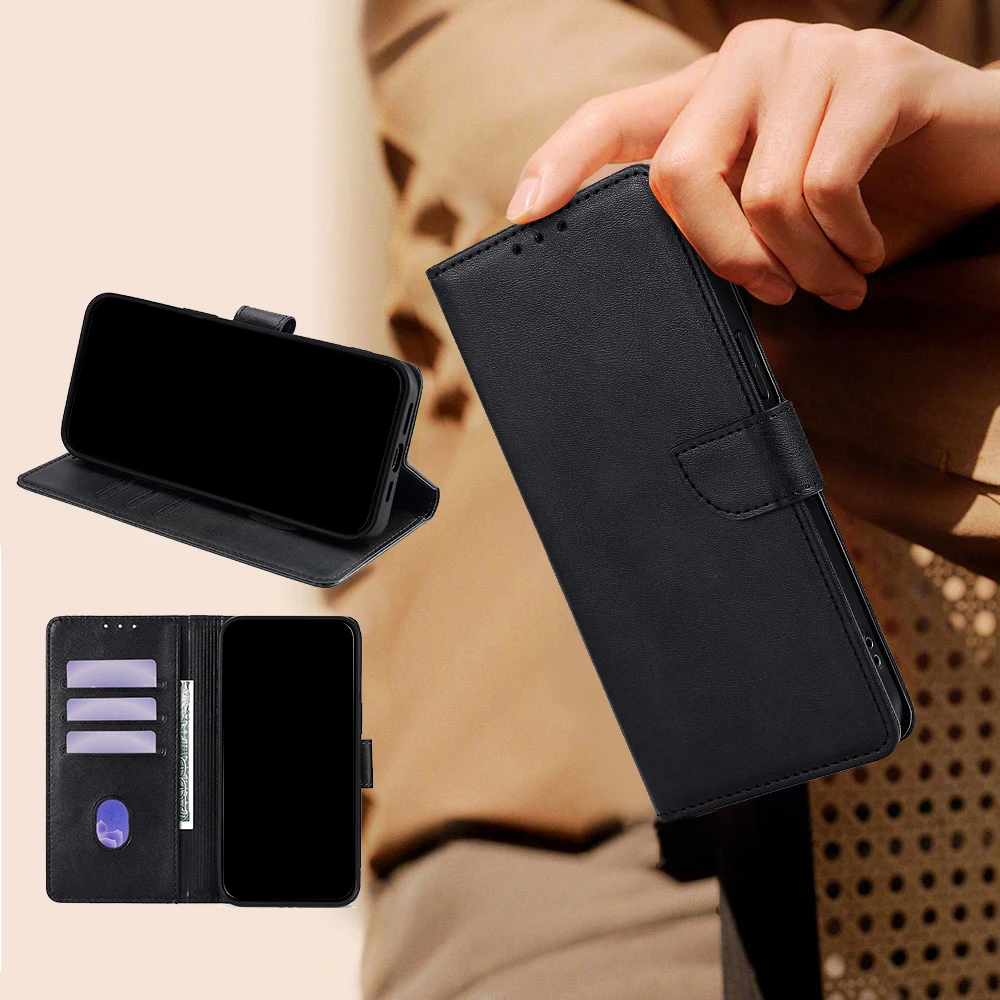 حافظة جلدية لهاتف سامسونج جالاكسي A17 5G جالاكسي A07 4G غطاء حماية مشبك مغناطيسي حافظة كتب قابلة للطي لهاتف سامسونج A17 A16 فتحات بطاقة