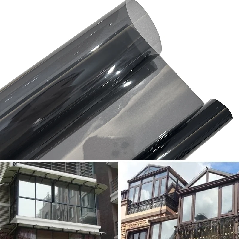 3Mx50CM Black Car Window Privacy Tint Film Auto Vinyl Anti Look Glass Sticker Foil Ceramic Summer Solar UV Protector Mirror Film