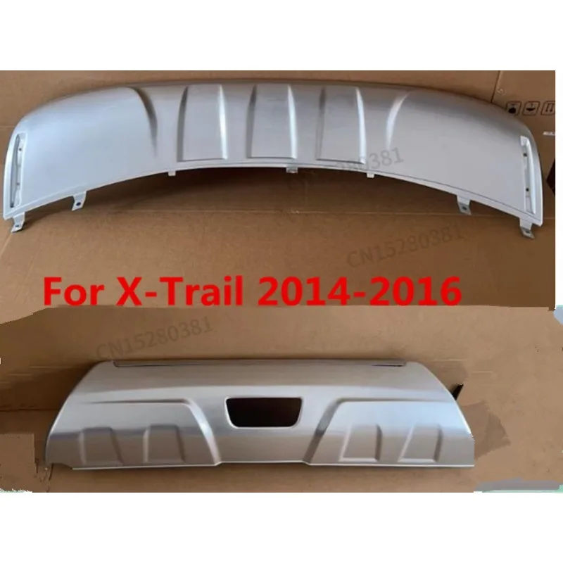 ABS car-styling For nissan Rogue X-Trail 2014-2016 T32  front + rear bumper bottom guard protector with  accessories