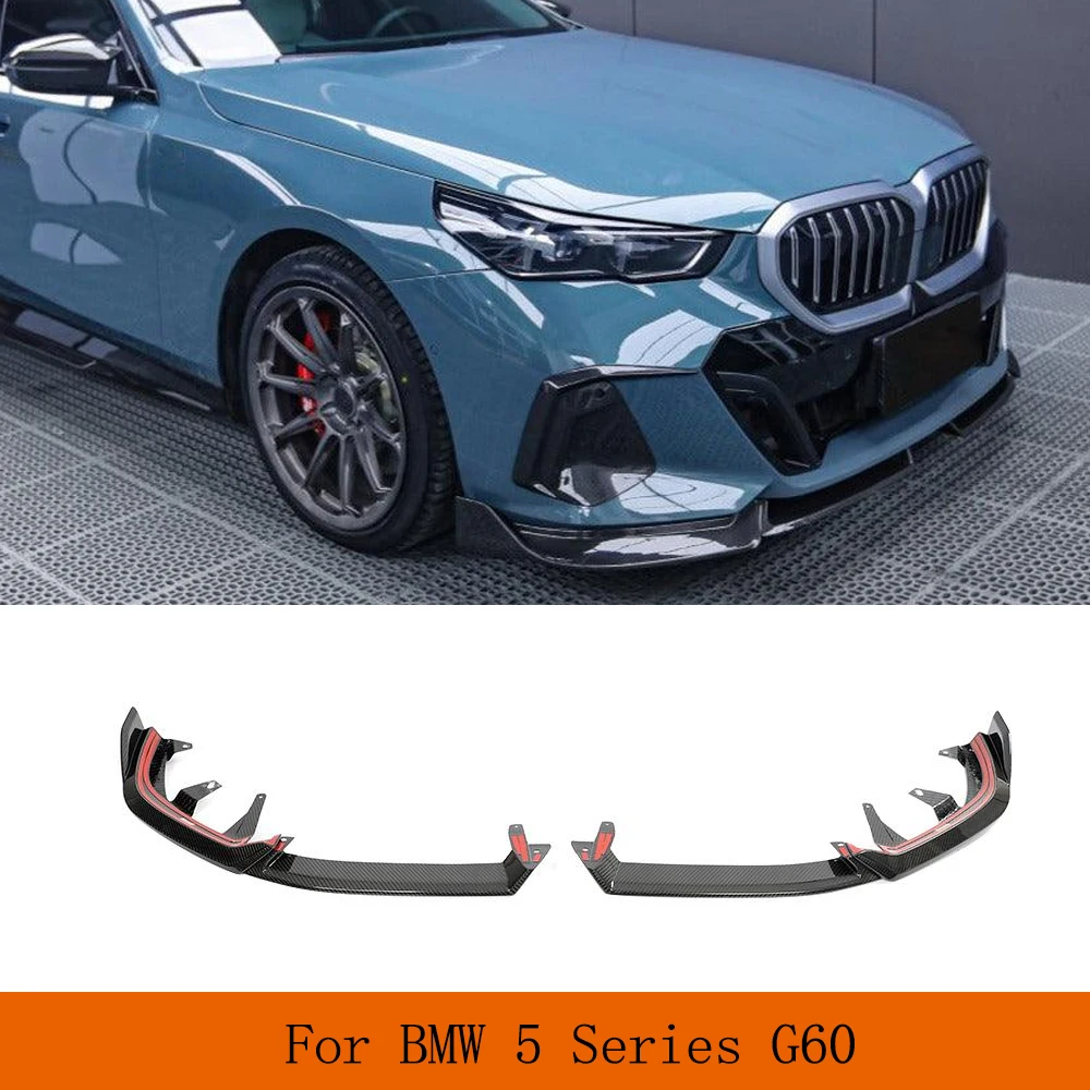 For BMW 5 Series I5 G60 M Sport 2024 Car Front Bumper Chin Spoiler Splitter Car Racing Kits Dry Cabom Car Front Bumper Spoiler