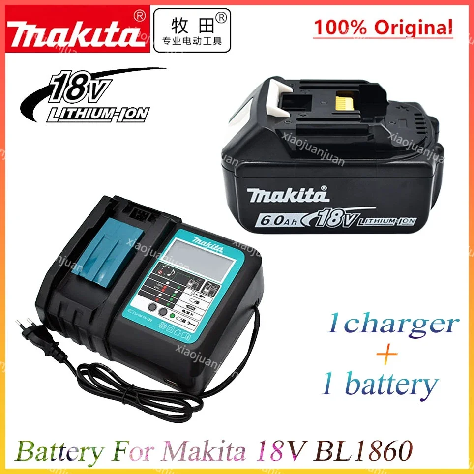 

Makita-100% Original Rechargeable Power Tool Battery, Replaceable LED Lithium-ion, 6.0 Ah 18V LXT BL1860B BL1860BL1850