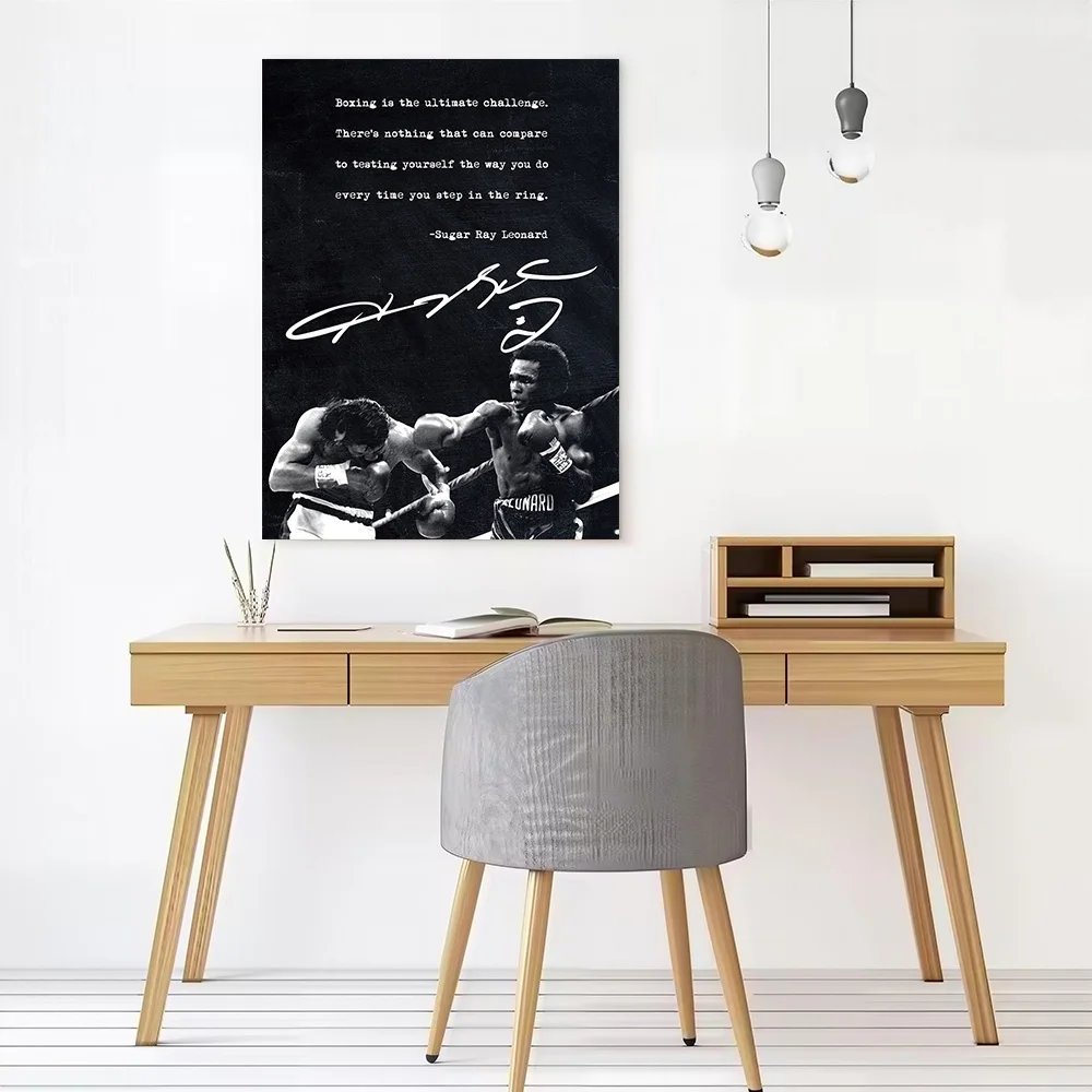 Sugar Ray Leonard Boxing Poster Canvas Wall Art Personalized Print Modern Painting Perfect Gift for Home Decor Items Wand Deko