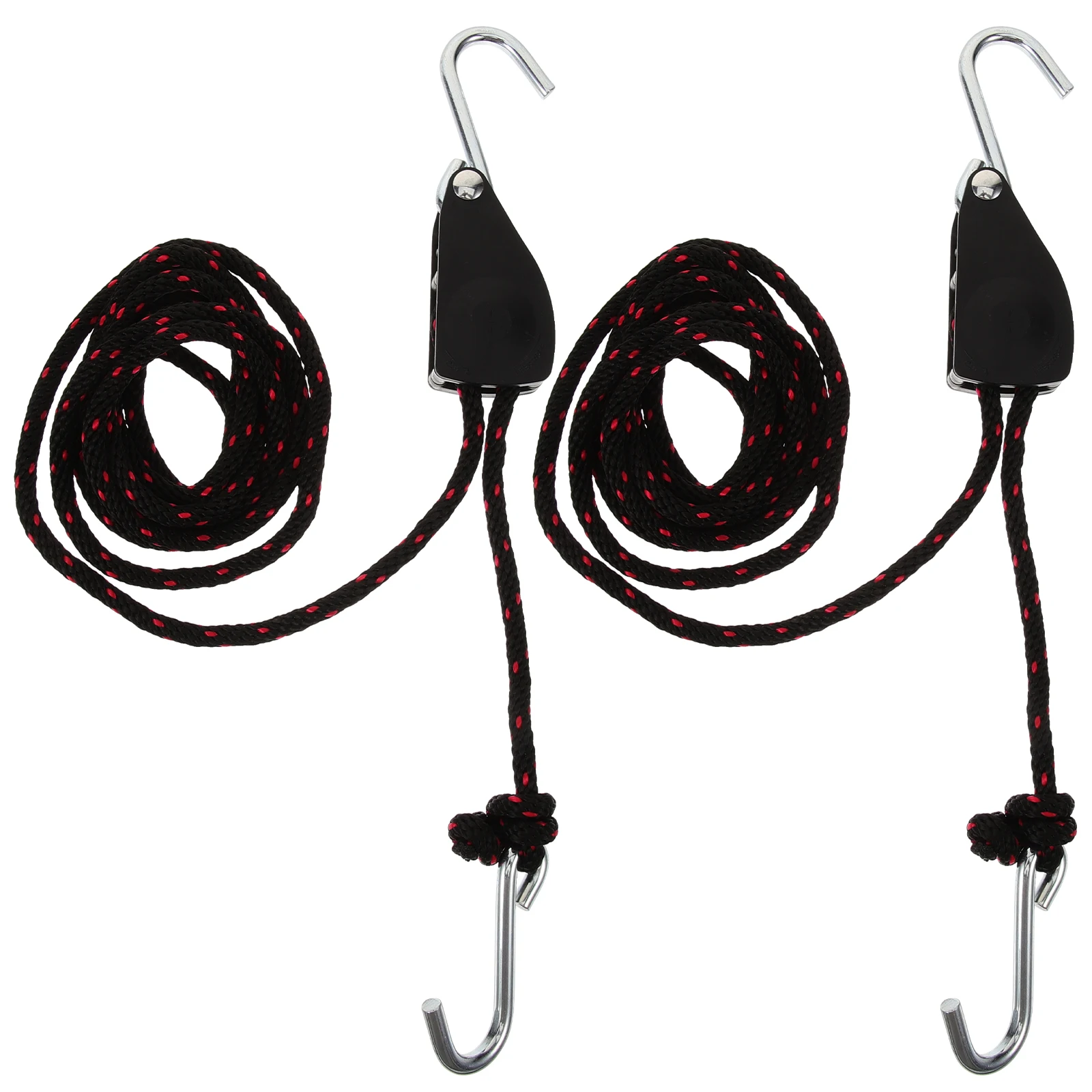 

2 pcs 1/4 Inch Heavy Duty Pulley Rope Hangers For Kayak Canoe Boat Tie Down Strap Steel Hooks Braided Nylon Locking System 136Kg