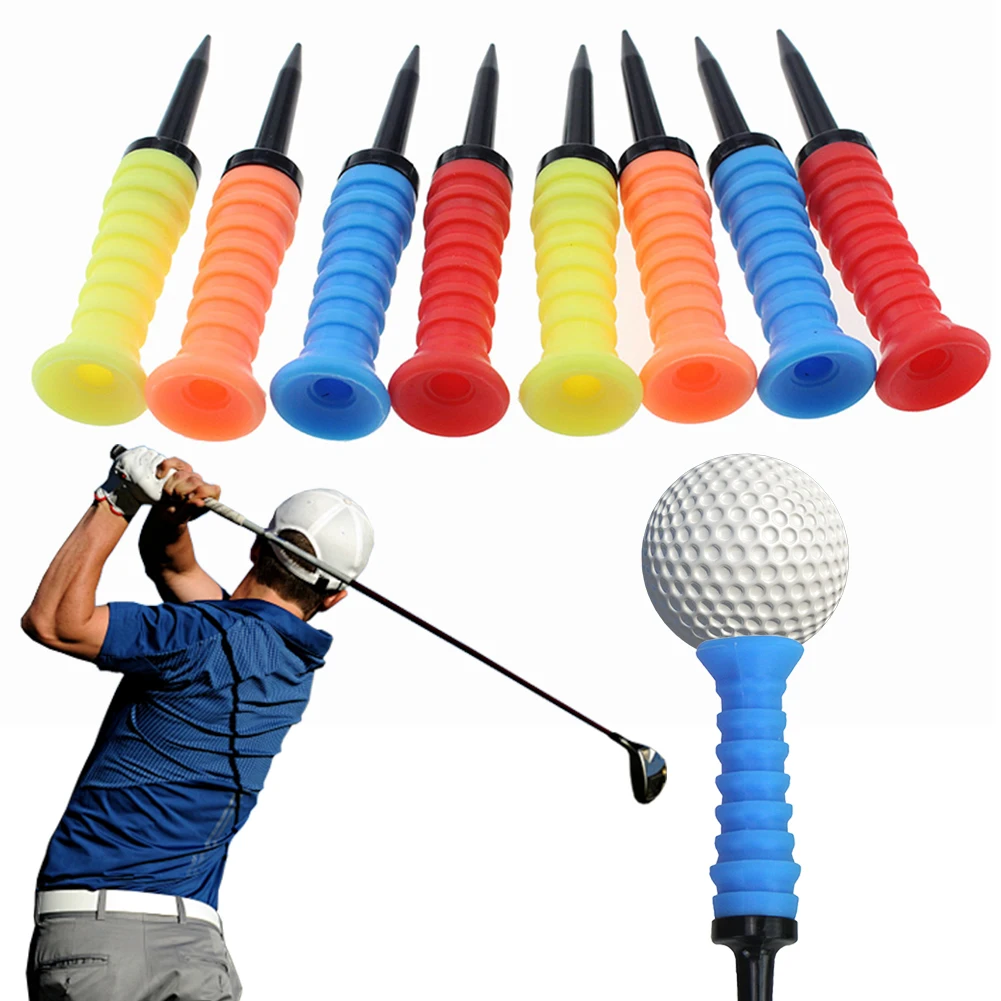 5Pcs Golf Elastic Tees 83mm Golf Practice Tees Silicone Durable Golf Tee Golf Ball Holder Golf Supplies