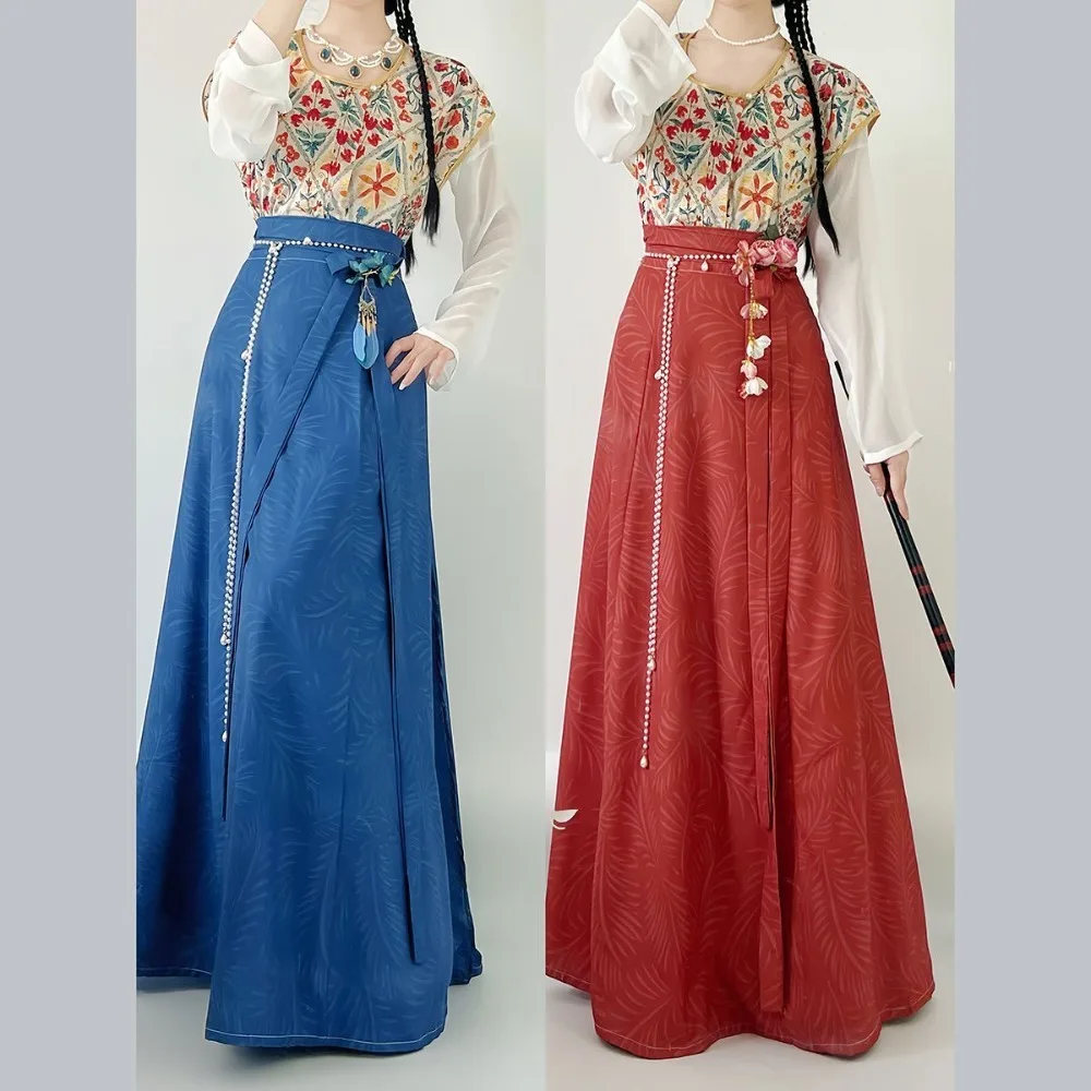 

Original Tang Dynasty Hanfu Set - Women's Round-collar Beizi + High-waist Skirt Hanfu Dress Chinese Modern Traditional Clothes