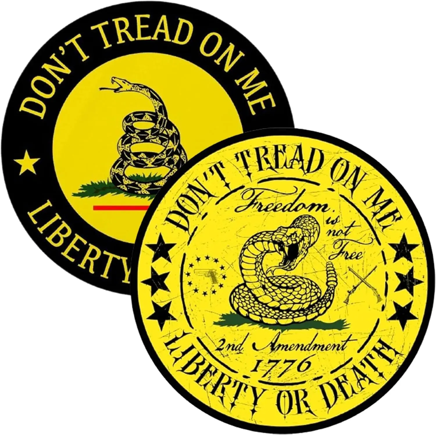 2 Pack Do Not Tread On Me Liberty Or Death PVC Sticker For Car Body And Rear Window Vehicle Styling Accessories Decal