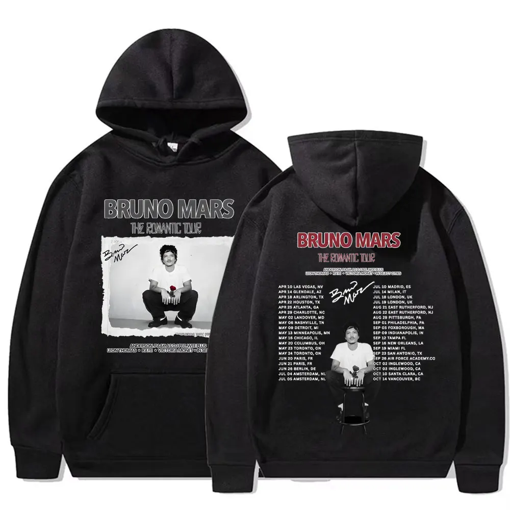

Bruno Mars The Romantic 2026 Tour Hooded Men Women Fashion Hip Hop High Street Sweatshirts Casual Long Sleeve Oversized Hoodies