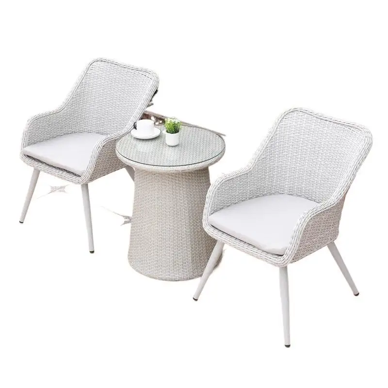 

Outdoor rattan chairs, balcony casual tables and chairs, anti-corrosion wood sets