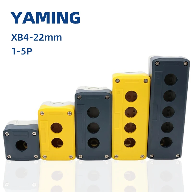 

XB4 Blue Grey Yellow Button Box 12345 Hole Waterproof and Dust Proof Button Box Button Control Box Opening 22mm