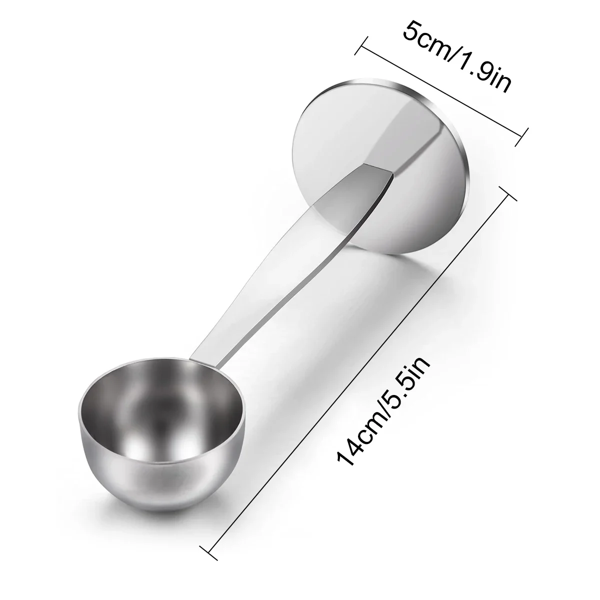 Leeseph 2-w-1 Łyżka do kawy ze stali nierdzewnej, ubijak do kawy dwufunkcyjny, młotek do kawy do odmierzania i ubijania kawy