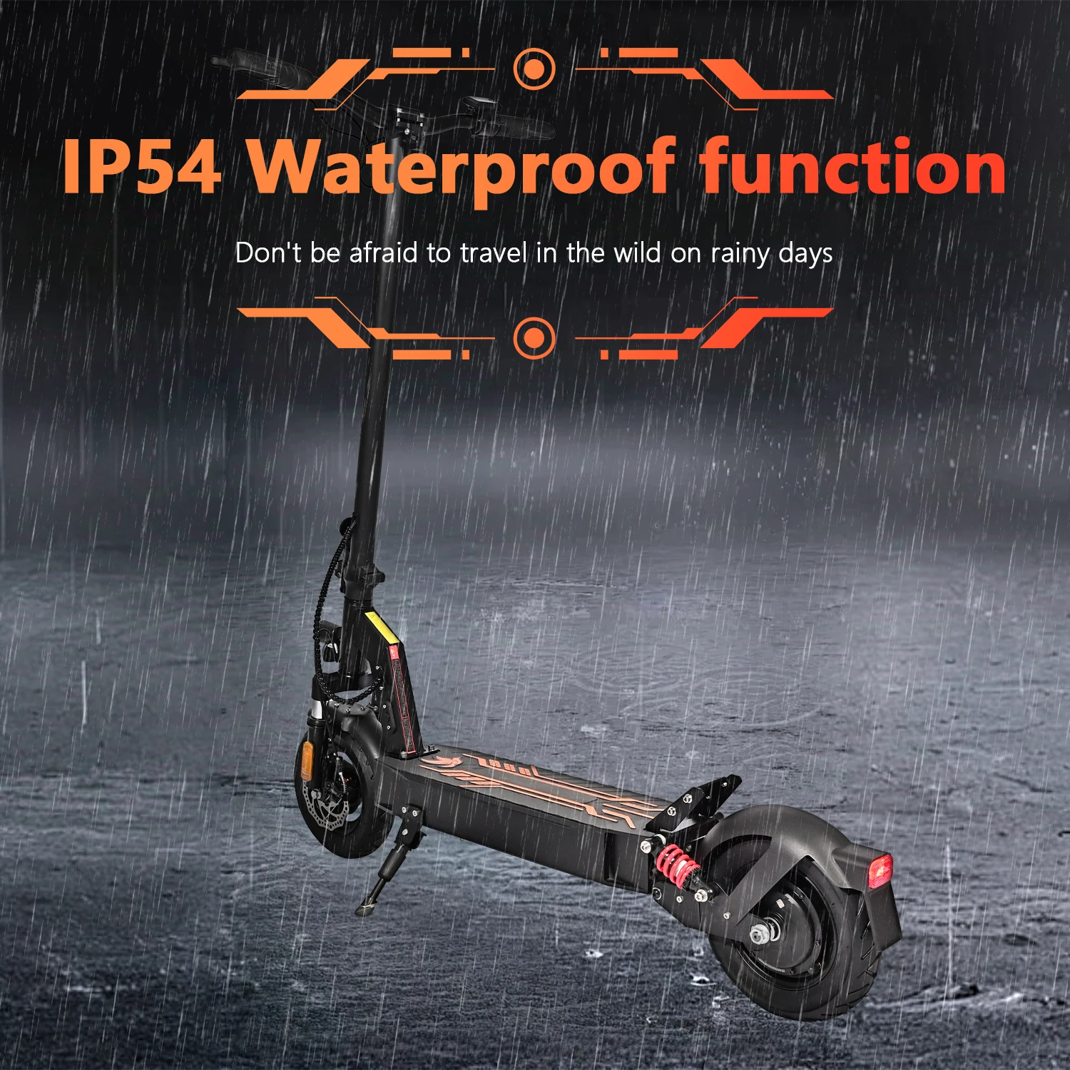 DT08 1600W Electric Scooter 40km/h Max Speed 48V13Ah Battery 50km Range Dual Suspension Shock Absorption Dual Disc Brakes 10'' Tires Foldable E-Scooter US Stock Direct - view 6