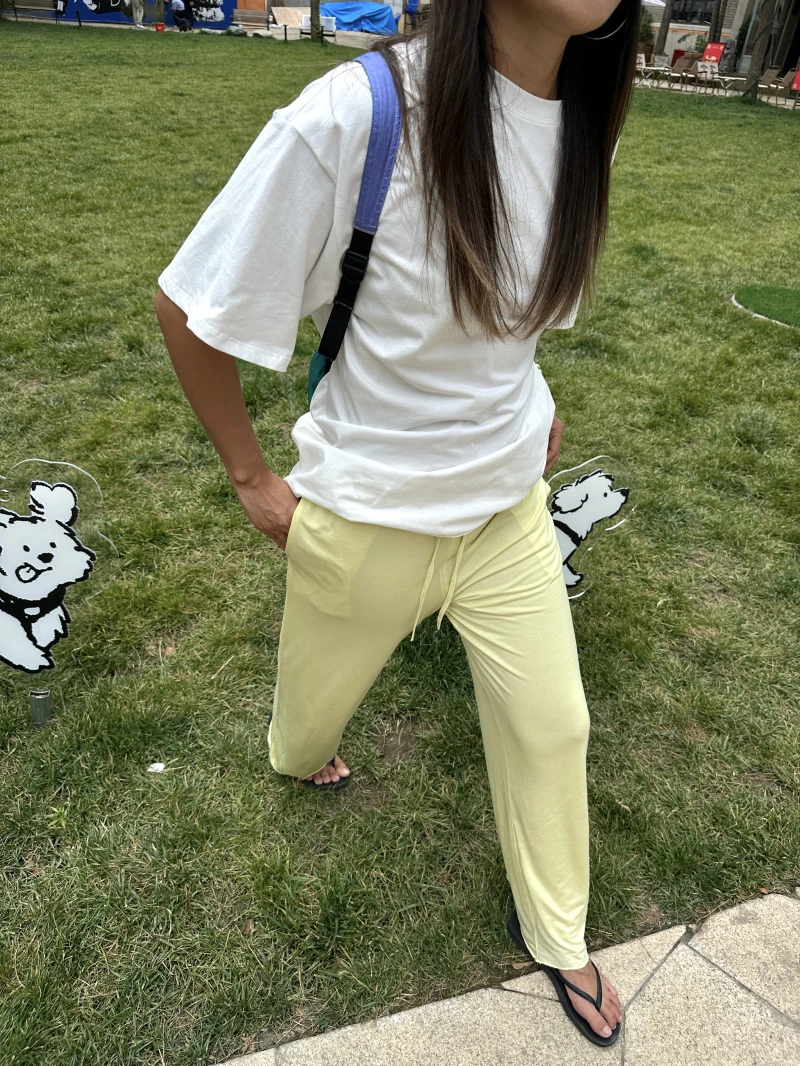 

Ультракомфортные повседневные брюки из лиоцелла Lenzing с охлаждающим эффектом, прямого кроя, вязаные, мягкие, летние, с высокой талией и эластичным поясом