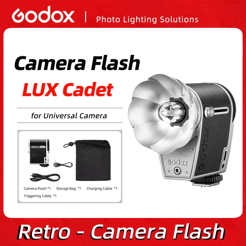 

Godox Lux Cadet Retro Camera FlashSpeedlite Trigger Compatible with Canon Nikon Fujifilm Olympus Sony Cameras