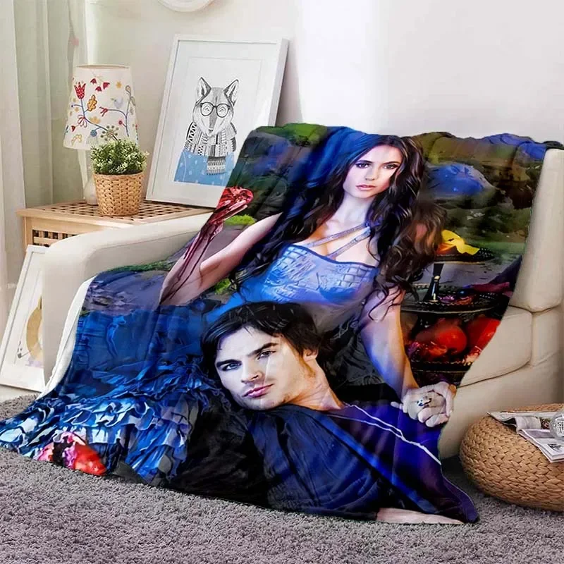 The Vampire Diaries 3D printed flannel plush blanket bedspread sofa lazy blanket outdoor lunch break blanket travel quilt cover